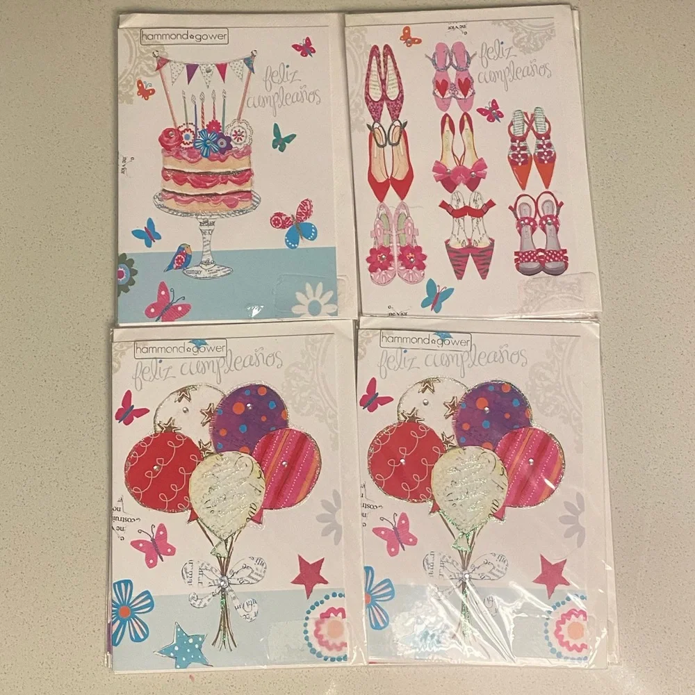 12 Assorted Cards In Spanish-Birthday Wedding Baby Shower By Hammond Gower NEW